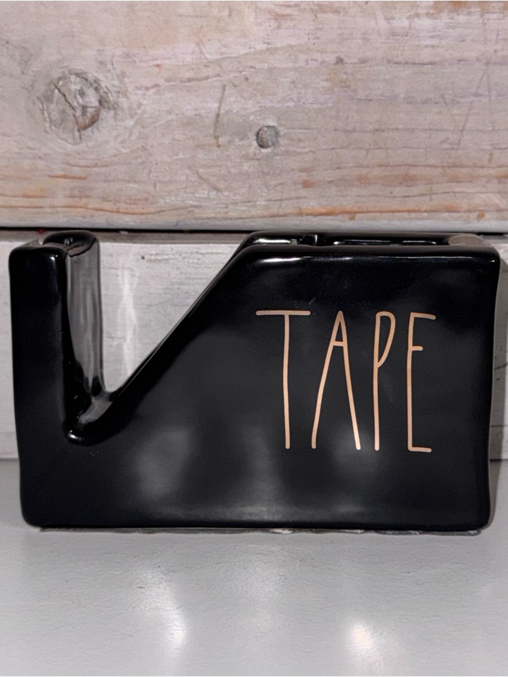 Rae Dunn Black & Gold Tape Dispenser - Brand New in Box!